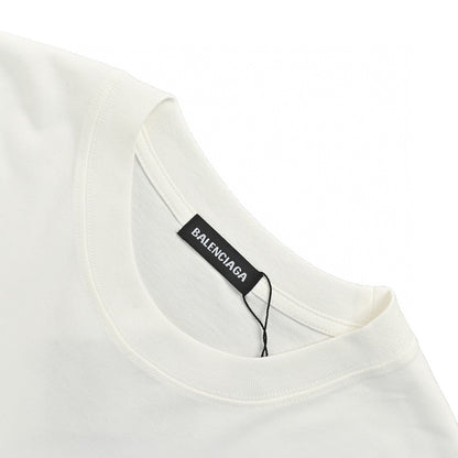 Balenciaga Graffiti Logo T-shirt - White Unisex Streetwear Limited Edition - This Balenciaga t-shirt features a minimalist design with a graffiti-style 'Balenciaga' logo on the chest.