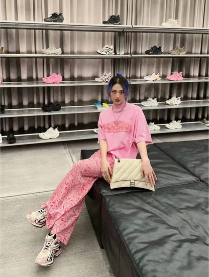 Camiseta BALENCIAGA GRAFFITI rosa