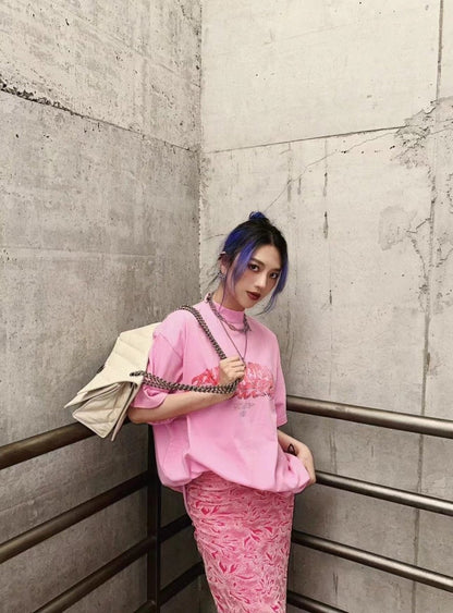 Camiseta BALENCIAGA GRAFFITI rosa