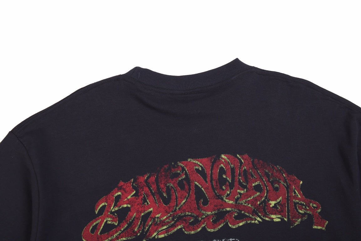 BALENCIAGA Graffiti T-shirt - Black Unisex Streetwear Limited Edition - The BALENCIAGA STAR GRAPHIC T-SHIRT BLACK - REPLICA combines luxury streetwear aesthetics with bold graphic