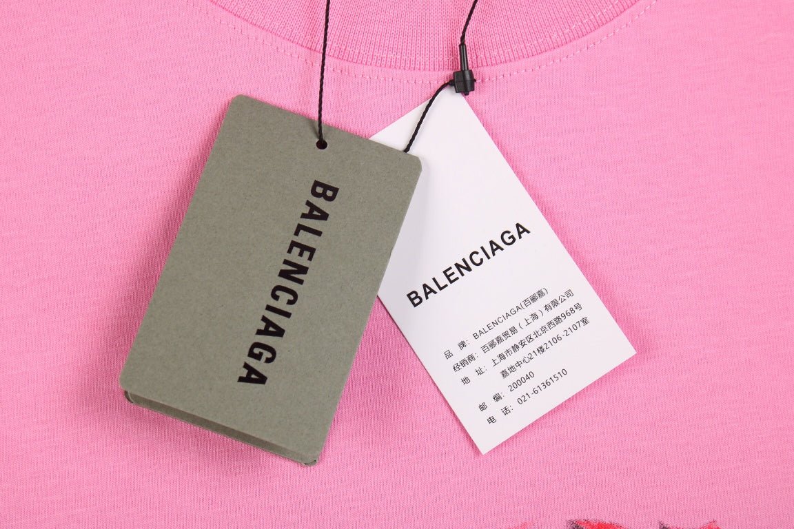 Camiseta BALENCIAGA GRAFFITI rosa