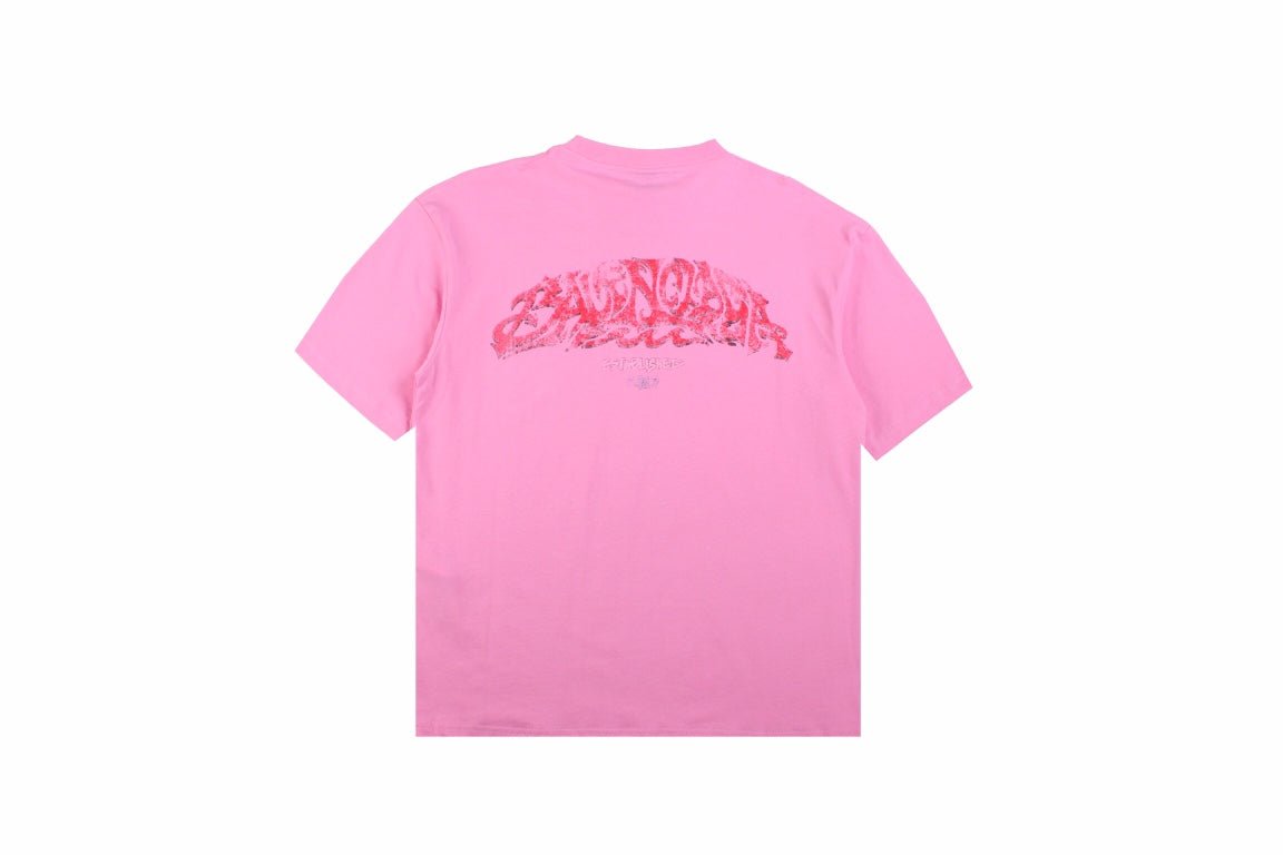 BALENCIAGA Graffiti T-shirt - Pink Unisex Streetwear Limited Edition - The BALENCIAGA GRAFFITI T-SHIRT PINK - REPLICA merges high-fashion streetwear with bold artistic expression ,