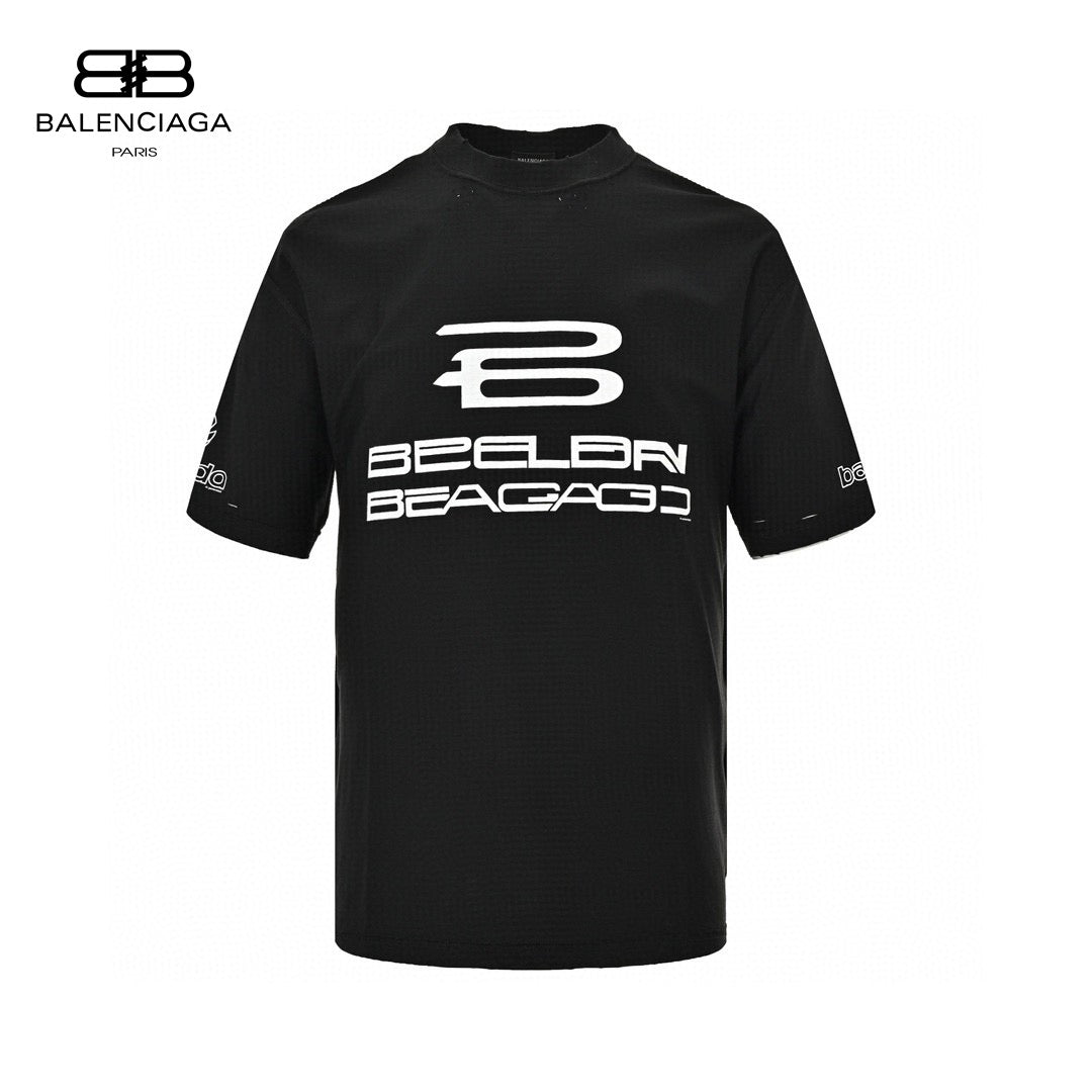 Balenciaga Graphic T-shirt - Black Unisex Streetwear Limited Edition - <span>This Balenciaga t-shirt features a bold graphic design with multiple 'BB' logos and text across