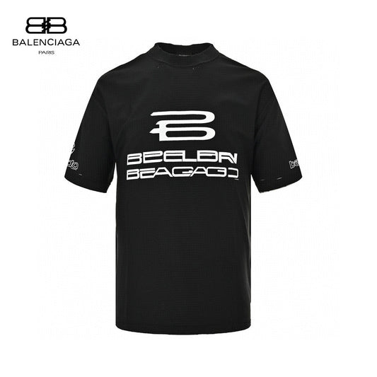 Balenciaga Graphic T-shirt - Black Unisex Streetwear Limited Edition - <span>This Balenciaga t-shirt features a bold graphic design with multiple 'BB' logos and text across