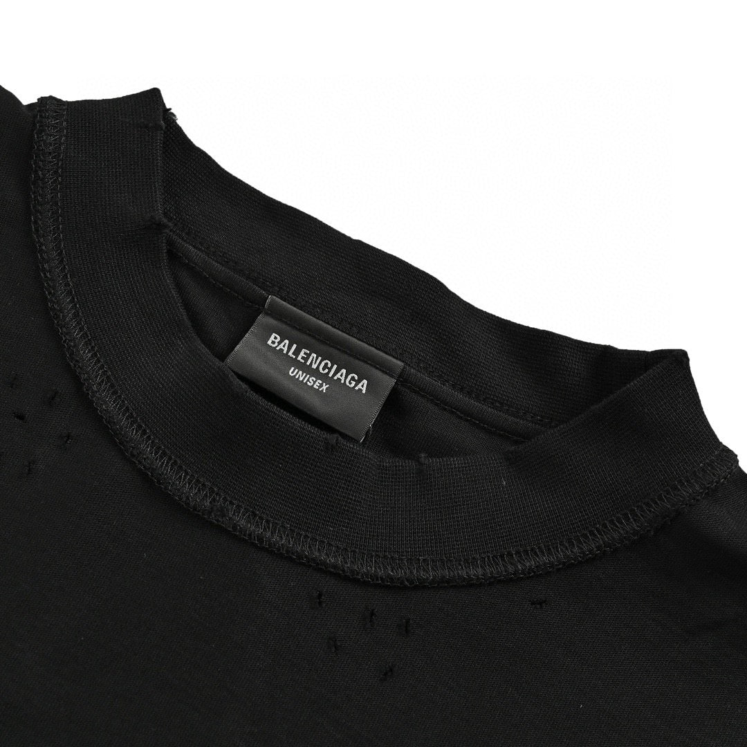 Camiseta negra gráfica de Balenciaga