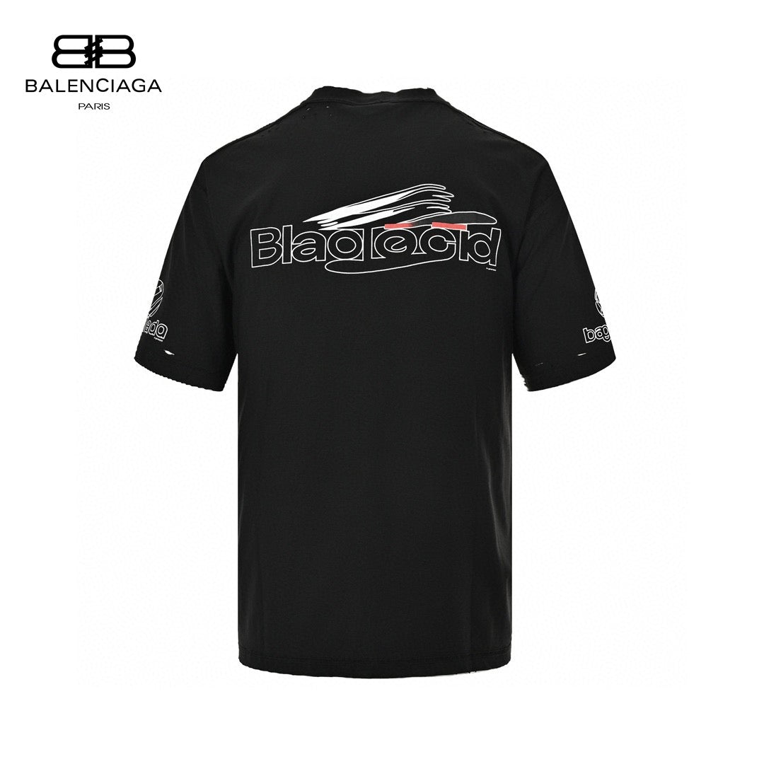 Balenciaga Graphic T-shirt - Black Unisex Streetwear Limited Edition - <span>This Balenciaga t-shirt features a bold graphic design with multiple 'BB' logos and text across