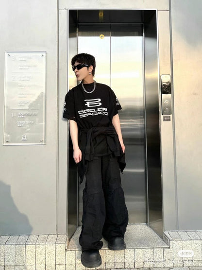 Camiseta negra gráfica de Balenciaga