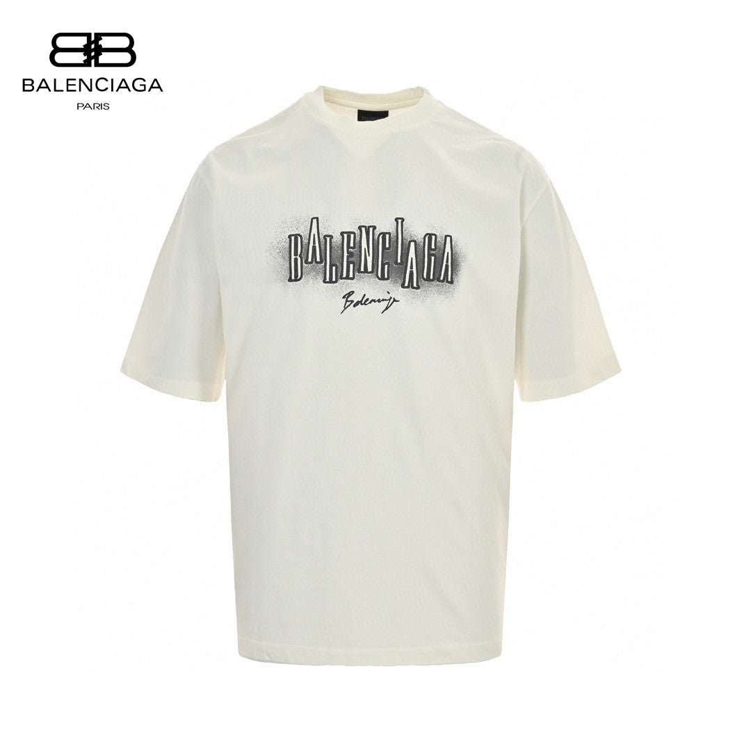 Balenciaga Graphic Logo T-shirt - White Unisex Streetwear Limited Edition - This Balenciaga Graphic Logo T-Shirt features a distinctive design with a bold Balenciaga graphic logo