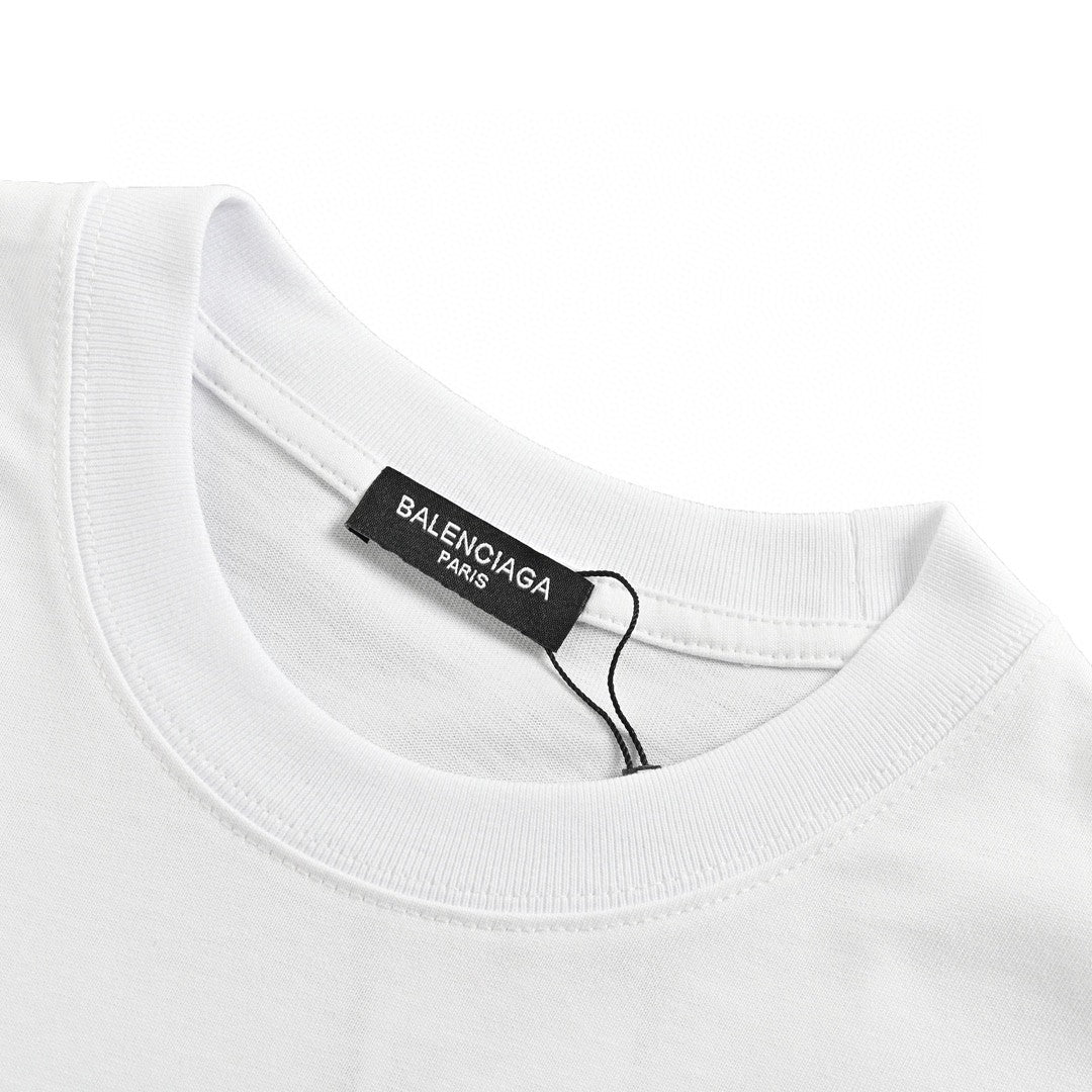 Balenciaga Graphic Logo T-shirt (white) Unisex Streetwear Limited Edition - The Balenciaga Graphic Logo T-Shirt in white is a stylish and modern piece that embodies