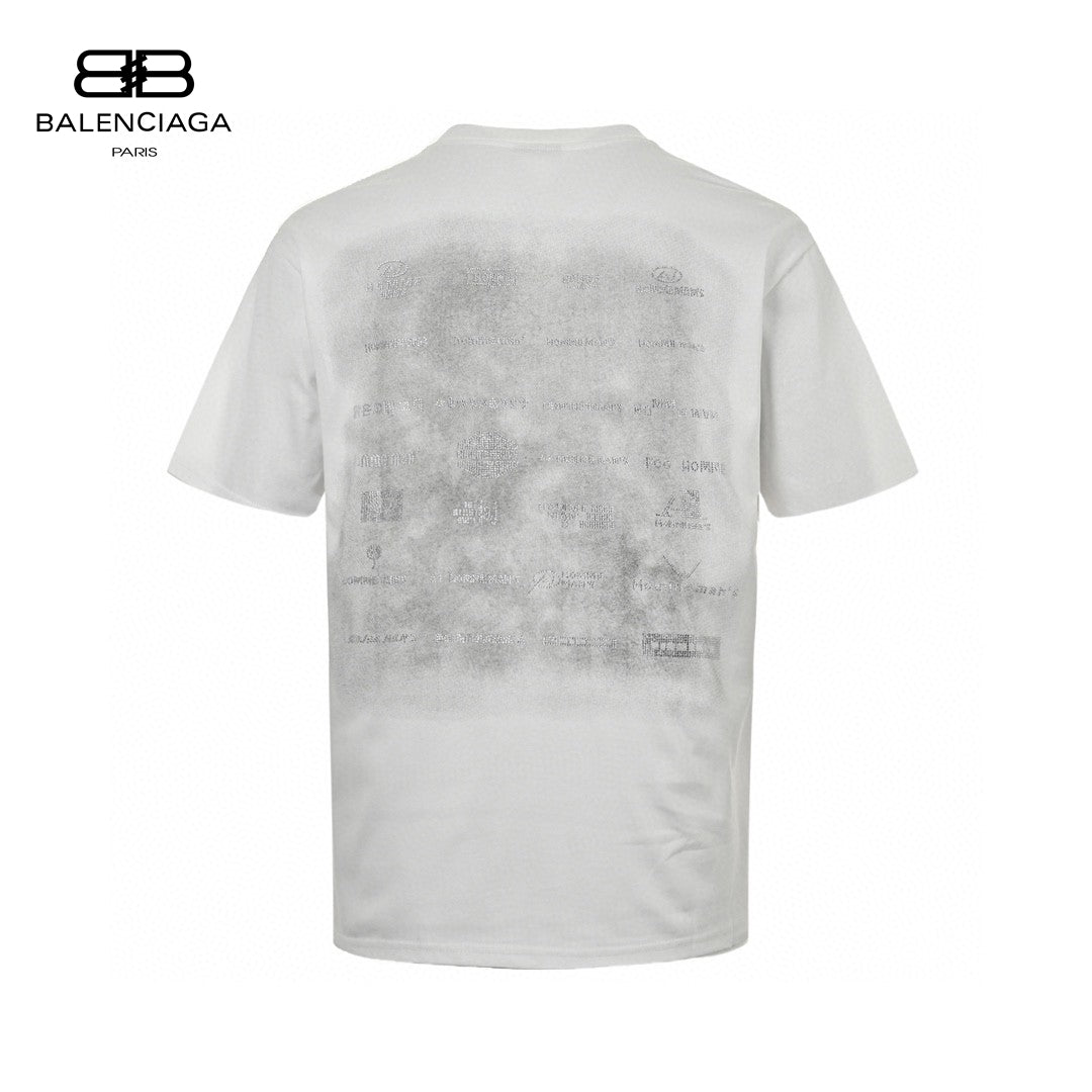 Balenciaga Graphic Print T-shirt - White Unisex Streetwear Limited Edition - The Balenciaga Graphic Print T-Shirt showcases a blend of minimalistic design and contemporary fashion. This
