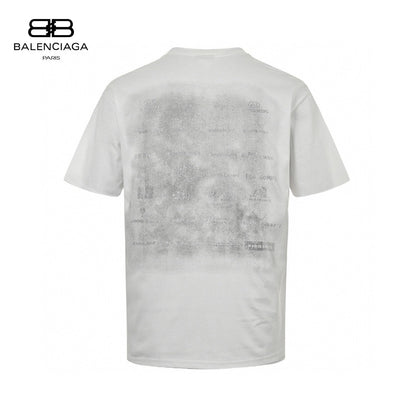 Balenciaga Graphic Print T-shirt - White Unisex Streetwear Limited Edition - The Balenciaga Graphic Print T-Shirt showcases a blend of minimalistic design and contemporary fashion. This