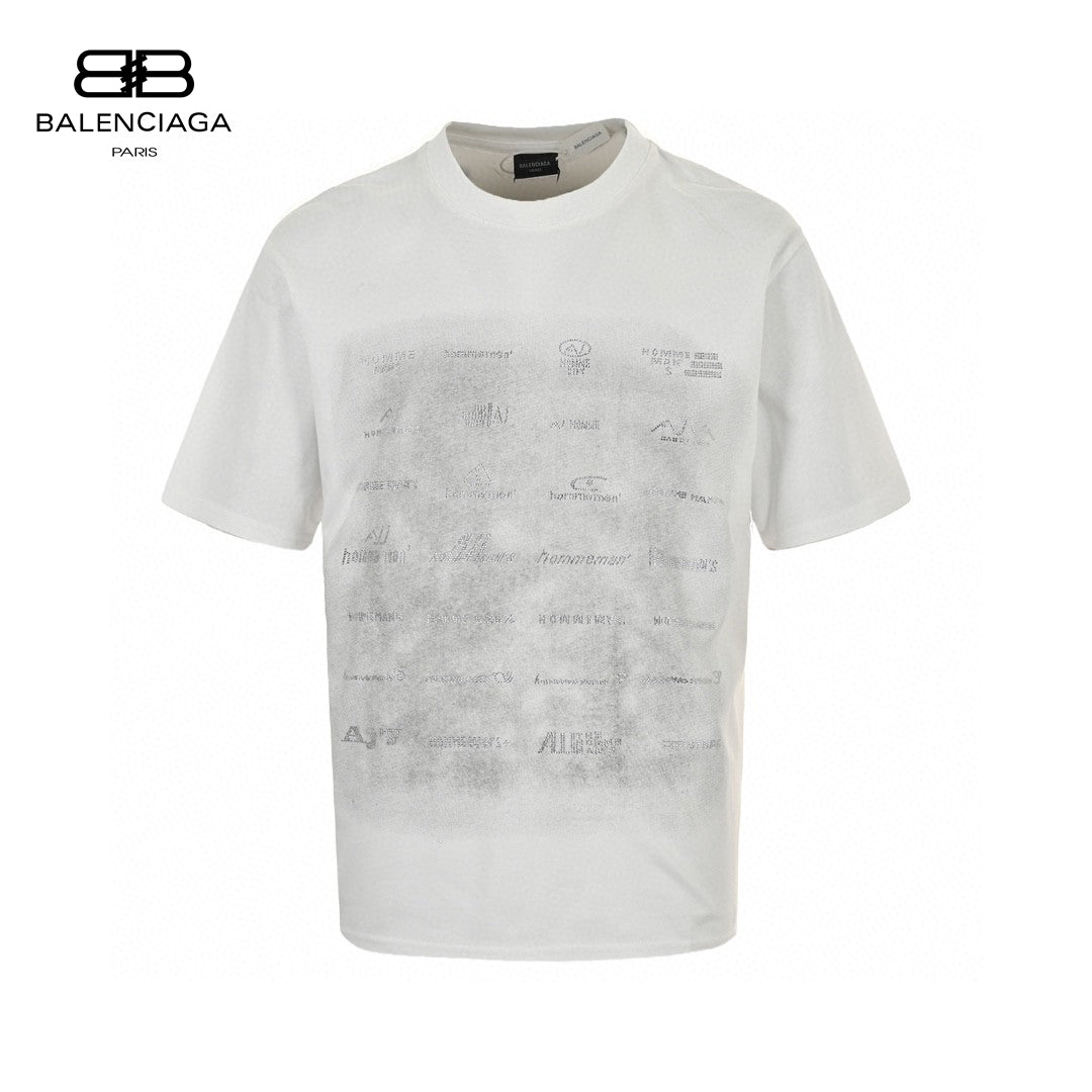 Balenciaga Graphic Print T-shirt - White Unisex Streetwear Limited Edition - The Balenciaga Graphic Print T-Shirt showcases a blend of minimalistic design and contemporary fashion. This