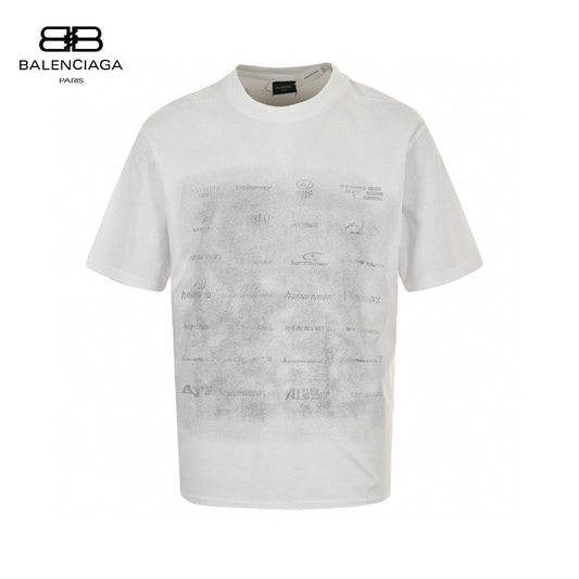 Balenciaga Graphic Print T-shirt - White Unisex Streetwear Limited Edition - The Balenciaga Graphic Print T-Shirt showcases a blend of minimalistic design and contemporary fashion. This