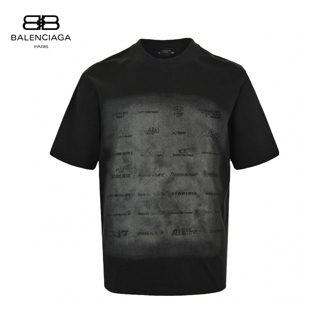 Balenciaga Graphic Print T-shirt (black) Unisex Streetwear Limited Edition - The Balenciaga Graphic Print T-Shirt in black offers a bold and artistic design that stands