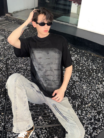 Camiseta Balenciaga con estampado gráfico (negra)