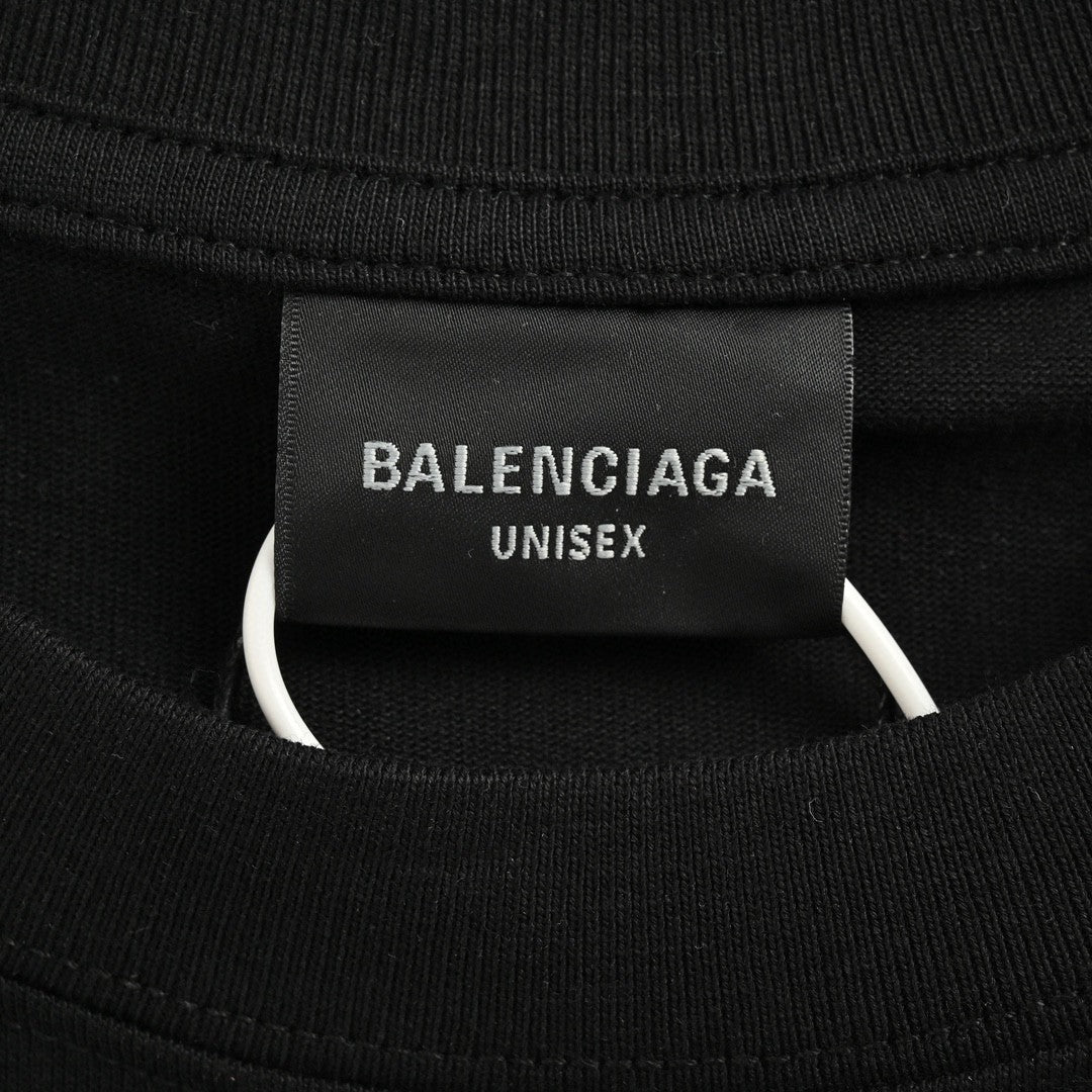 Camiseta Balenciaga con estampado gráfico (negra)