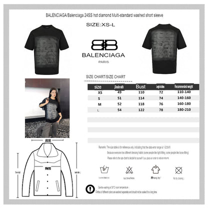 Camiseta Balenciaga con estampado gráfico (negra)