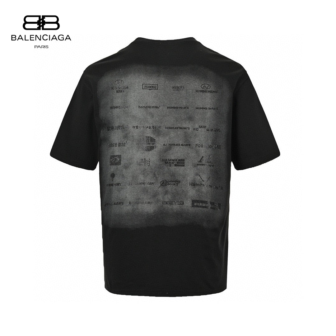 Balenciaga Graphic Print T-shirt (black) Unisex Streetwear Limited Edition - The Balenciaga Graphic Print T-Shirt in black offers a bold and artistic design that stands