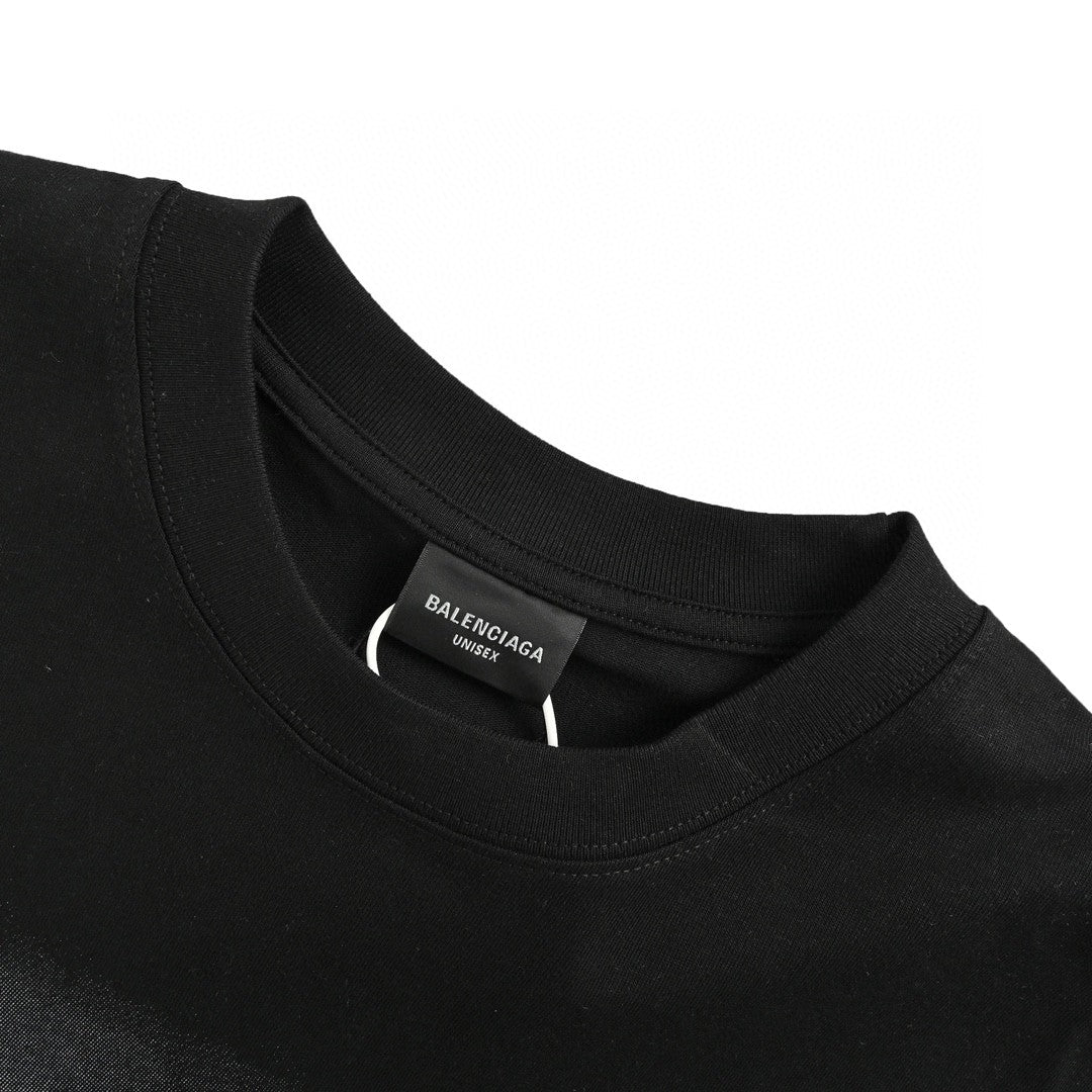 Balenciaga Graphic Print T-shirt (black) Unisex Streetwear Limited Edition - The Balenciaga Graphic Print T-Shirt in black offers a bold and artistic design that stands