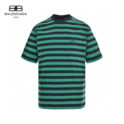 Balenciaga Green And Striped T-shirt - Black Unisex Streetwear Limited Edition - <span>This Balenciaga t-shirt features a stylish green and black striped pattern. Made from high-quality cotton,