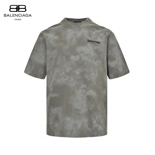 Balenciaga Tie-dye T-shirt - Grey Unisex Streetwear Limited Edition - The Balenciaga Grey Tie-Dye T-Shirt offers a modern twist on a classic silhouette. Made from