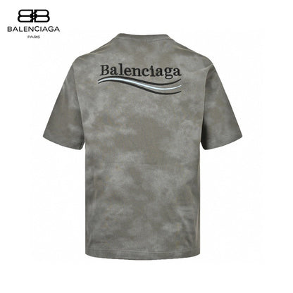 Balenciaga Tie-dye T-shirt - Grey Unisex Streetwear Limited Edition - The Balenciaga Grey Tie-Dye T-Shirt offers a modern twist on a classic silhouette. Made from