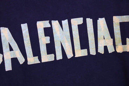 BALENCIAGA Alternative Logo Hoodie - Navy Unisex Streetwear Limited Edition