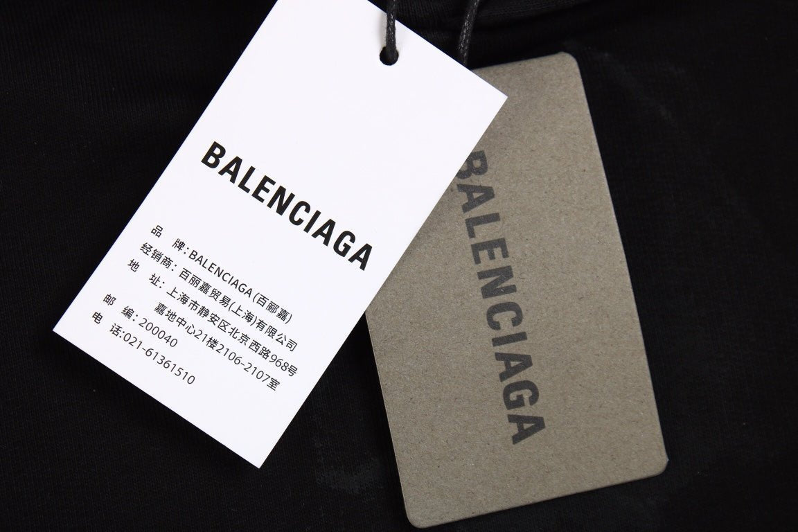Sudadera con capucha y logo de Balenciaga negra