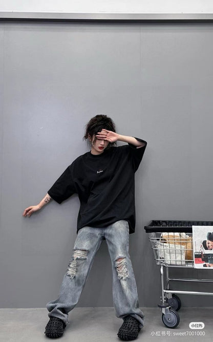 Camiseta negra Balenciaga Je t'aime