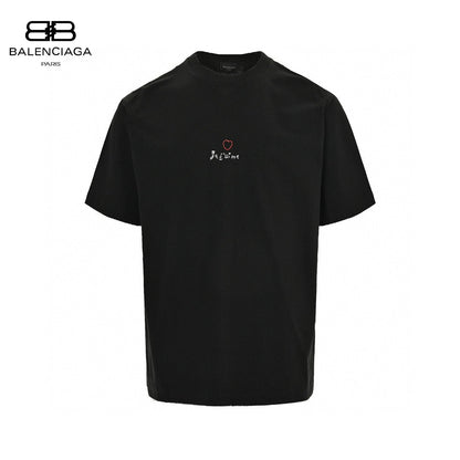 Balenciaga Je T'aime T-shirt - Black Unisex Streetwear Limited Edition - This Balenciaga t-shirt features a minimalist design with 'Je t'aime' text and a small heart