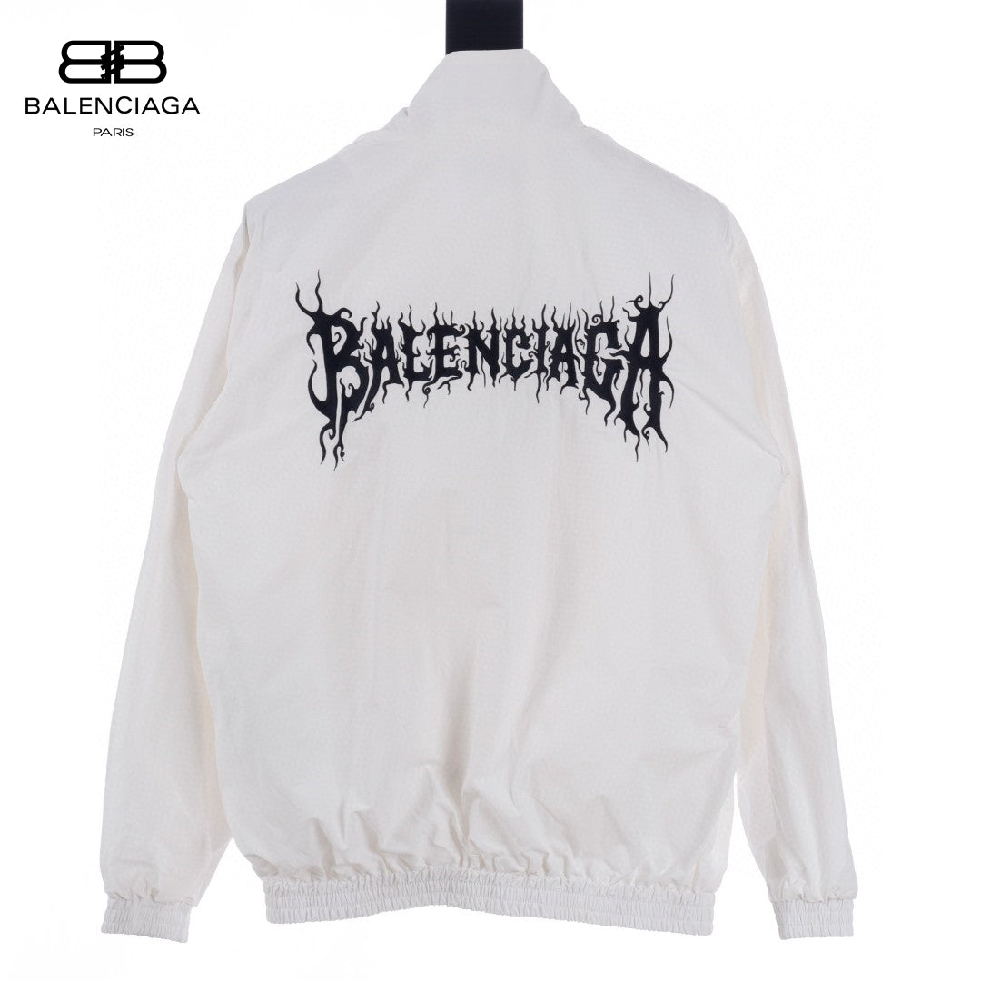 Balenciaga Lightweight Jacket - White Unisex Streetwear Limited Edition - This Balenciaga jacket features a minimalist design in a clean white color. It has a