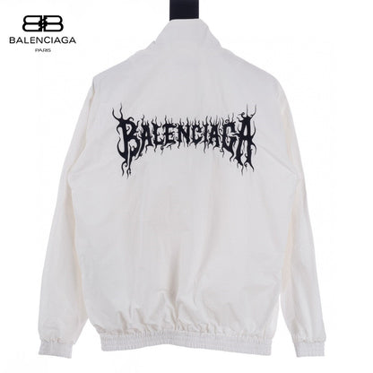 Balenciaga Lightweight Jacket - White Unisex Streetwear Limited Edition - This Balenciaga jacket features a minimalist design in a clean white color. It has a