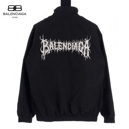 Balenciaga Lightweight Jacket - - Black Unisex Streetwear Limited Edition - This Balenciaga jacket features a minimalist design in a sleek black color. It has a