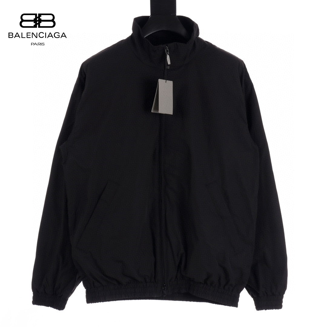 Balenciaga Lightweight Jacket - - Black Unisex Streetwear Limited Edition - This Balenciaga jacket features a minimalist design in a sleek black color. It has a
