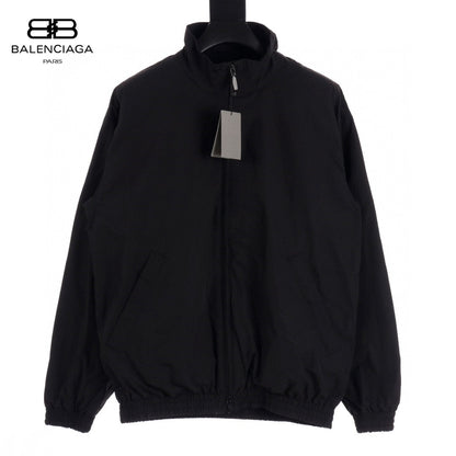 Balenciaga Lightweight Jacket - - Black Unisex Streetwear Limited Edition - This Balenciaga jacket features a minimalist design in a sleek black color. It has a