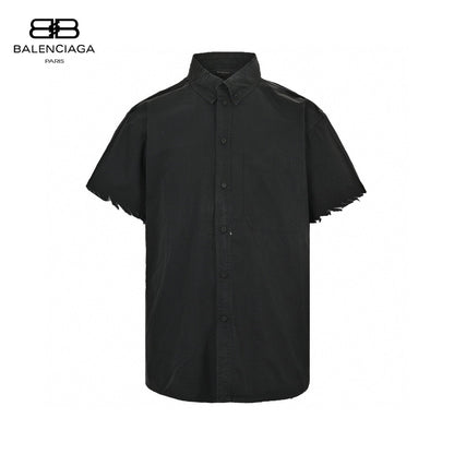 Balenciaga Logo Back Graphic Shirt - Black Unisex Streetwear Limited Edition - The Balenciaga Logo Back Graphic Shirt in black features a bold red graphic logo on
