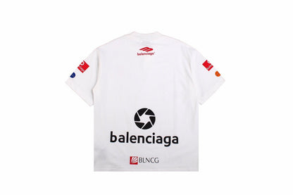 BALENCIAGA Sponsor Logo T-shirt - White Unisex Streetwear Limited Edition - The BALENCIAGA SPONSOR LOGO T-SHIRT WHITE - REPLICA blends luxury streetwear with a bold, statement-making