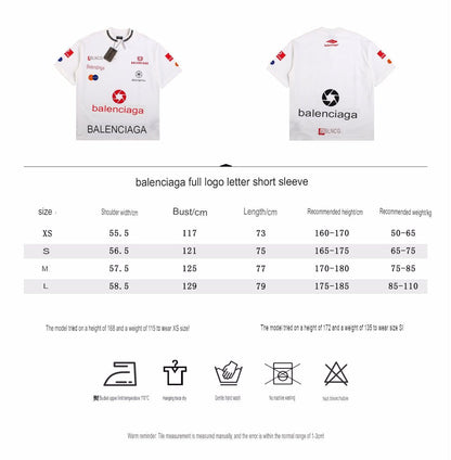 CAMISETA BLANCA CON LOGOTIPO DE PATROCINADOR DE BALENCIAGA