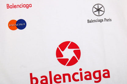 CAMISETA BLANCA CON LOGOTIPO DE PATROCINADOR DE BALENCIAGA
