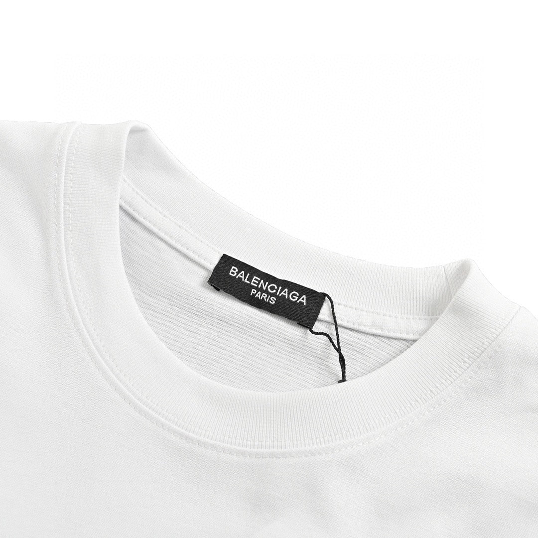 Balenciaga Logo T-shirt Unisex Streetwear Limited Edition - This Balenciaga t-shirt showcases a plush logo design on the chest. Crafted from high-quality cotton,