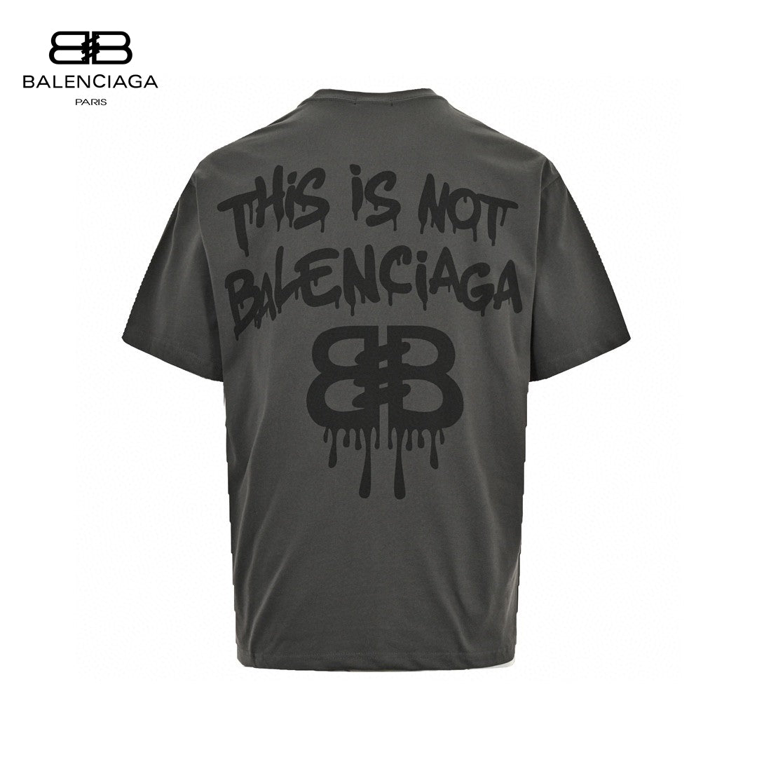 Balenciaga Logo T-shirt - Grey Unisex Streetwear Limited Edition - This Balenciaga Logo T-Shirt features a simple yet stylish design with a small Balenciaga logo