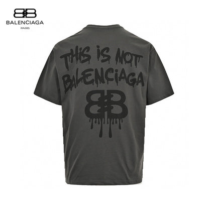 Balenciaga Logo T-shirt - Grey Unisex Streetwear Limited Edition - This Balenciaga Logo T-Shirt features a simple yet stylish design with a small Balenciaga logo