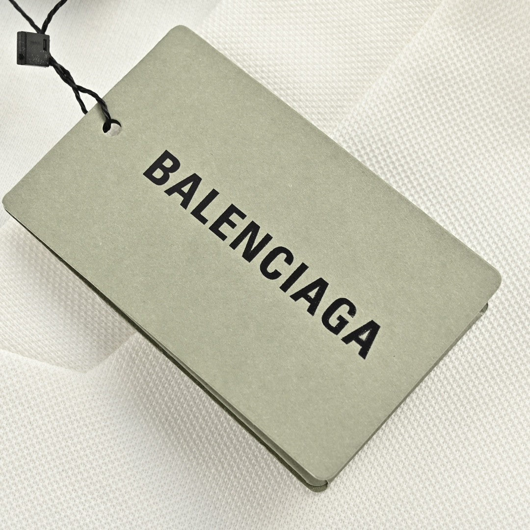 Chemise à manches longues avec logo BALENCIAGA, blanche