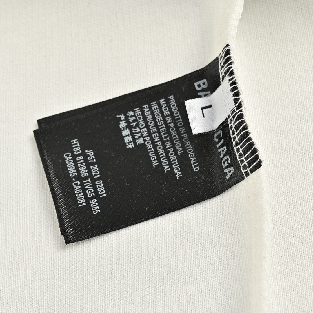 Chemise à manches longues avec logo BALENCIAGA, blanche