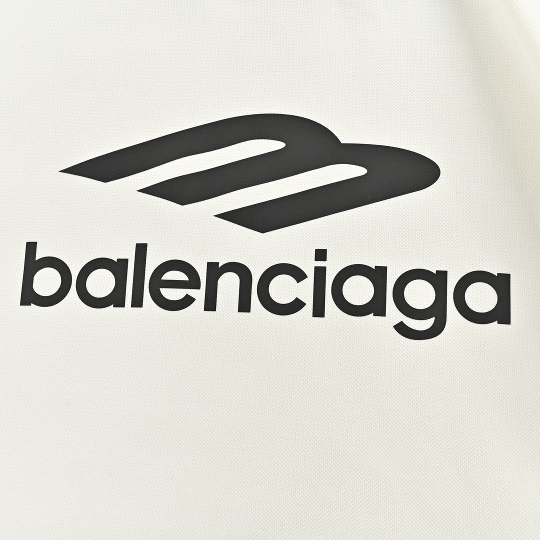 Chemise à manches longues avec logo BALENCIAGA, blanche
