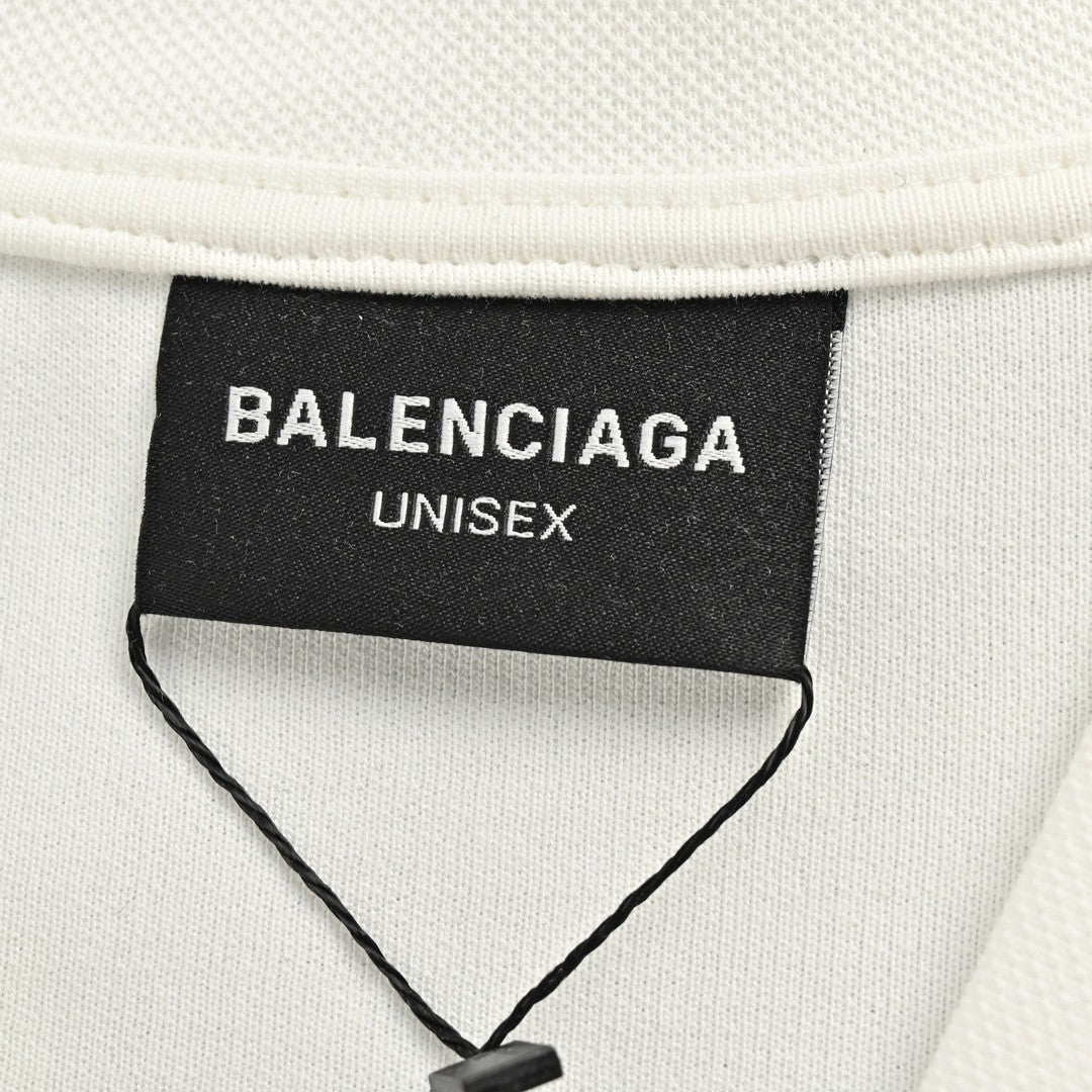 Chemise à manches longues avec logo BALENCIAGA, blanche