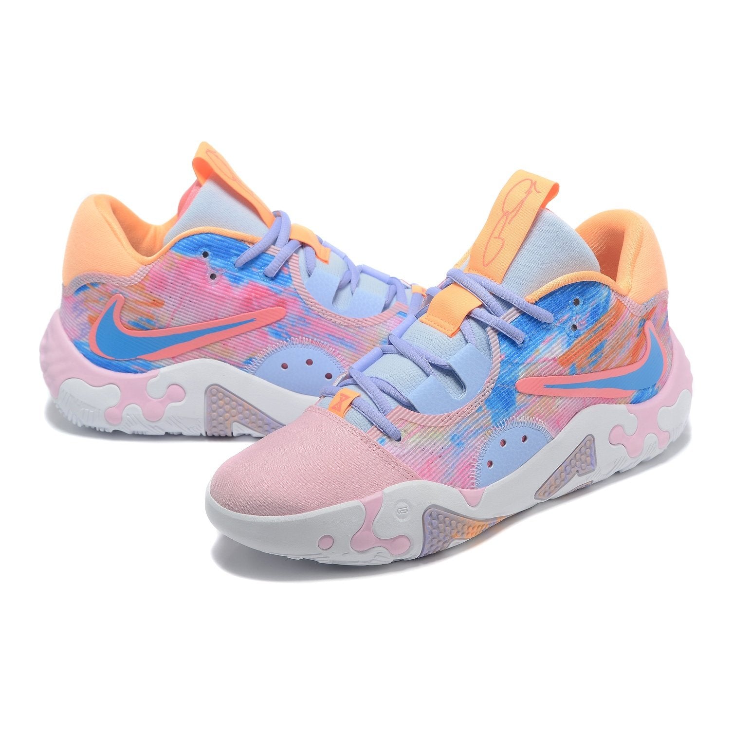 NIKE Pg 6 - Painted Swoosh Shoes - Red Unisex Streetwear Limited Edition - Introducing the Nike PG 6 x Painted Swoosh, a captivating blend of artistry and athleticism.