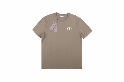 Dior Double D Logo T-shirt (khaki) - White Unisex Streetwear Limited Edition - <p dir='ltr'><span>This Dior t-shirt features a minimalist design with the 'CD' logo embroidered on