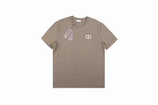 Dior Double D Logo T-shirt (khaki) - White Unisex Streetwear Limited Edition - <p dir='ltr'><span>This Dior t-shirt features a minimalist design with the 'CD' logo embroidered on