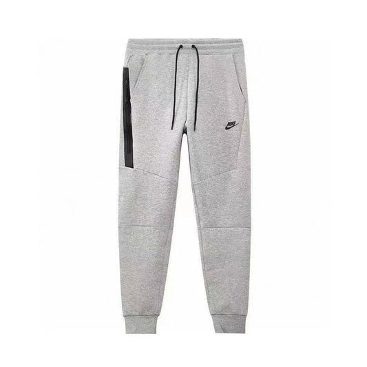 NIKE Tech Fleece Pants - Grey - - White Unisex Streetwear Limited Edition - The NIKE TECH FLEECE PANTS GREY/WHITE - REPLICA deliver the perfect combination of modern athletic